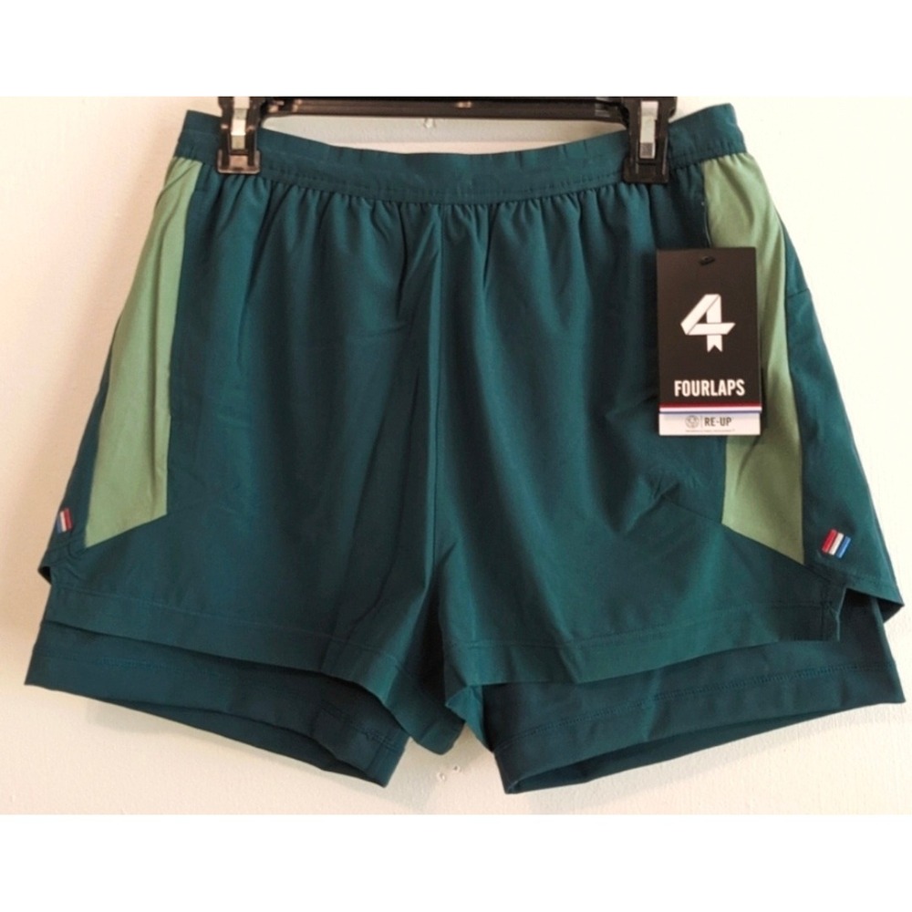 Fourlaps Command Short Deep Teal Dark Ivy Athletic Running Shorts‎ Womens Medium